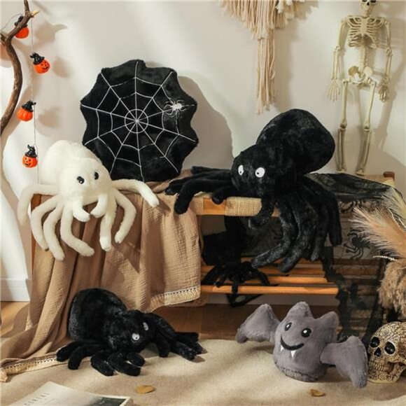 BRAND NEW Cute Spider Shaped Throw Pillow 16x22 in White - Picture 5 of 7